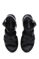 Women's Black Ankle Strap Leather Sandals | Derimod Women's Black Ankle Strap Leather Sandals | Derimod