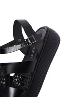 Women's Black Ankle Strap Leather Sandals | Derimod Women's Black Ankle Strap Leather Sandals | Derimod