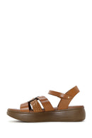 Kadın Taba Bilekten Bantlı Deri Sandalet | Derimod Kadın Taba Bilekten Bantlı Deri Sandalet | Derimod