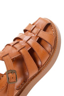 Kadın Taba Bilekten Bantlı Deri Comfort Sandalet | Derimod Kadın Taba Bilekten Bantlı Deri Comfort Sandalet | Derimod