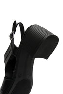 Women's Black Thick Heeled Ankle Strap Leather Sandals | Derimod Women's Black Thick Heeled Ankle Strap Leather Sandals | Derimod