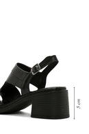 Women's Black Thick Heeled Ankle Strap Leather Sandals | Derimod Women's Black Thick Heeled Ankle Strap Leather Sandals | Derimod