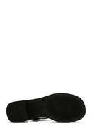 Women's Black Thick Heeled Ankle Strap Leather Sandals | Derimod Women's Black Thick Heeled Ankle Strap Leather Sandals | Derimod