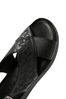 Kadın Siyah Bilekten Bantlı Deri Sandalet | Derimod Kadın Siyah Bilekten Bantlı Deri Sandalet | Derimod