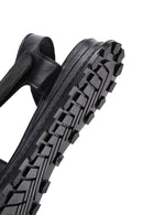 Kadın Siyah Bilekten Bantlı Deri Sandalet | Derimod Kadın Siyah Bilekten Bantlı Deri Sandalet | Derimod