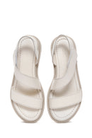 Women's Beige Ankle Strap Leather Sandals | Derimod Women's Beige Ankle Strap Leather Sandals | Derimod