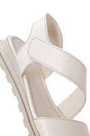 Women's Beige Ankle Strap Leather Sandals | Derimod Women's Beige Ankle Strap Leather Sandals | Derimod
