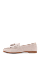 Women's Beige Suede Leather Masculine Loafer | Derimod Women's Beige Suede Leather Masculine Loafer | Derimod