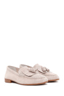 Women's Beige Suede Leather Masculine Loafer | Derimod Women's Beige Suede Leather Masculine Loafer | Derimod