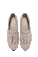 Kadın Bej Süet Deri Maskülen Loafer | Derimod Kadın Bej Süet Deri Maskülen Loafer | Derimod