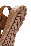 Women's Tan Ankle Strap Suede Leather Sandals | Derimod Women's Tan Ankle Strap Suede Leather Sandals | Derimod