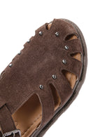 Women's Mink Ankle Strap Suede Leather Sandals | Derimod Women's Mink Ankle Strap Suede Leather Sandals | Derimod