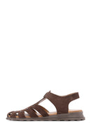 Women's Mink Ankle Strap Suede Leather Sandals | Derimod Women's Mink Ankle Strap Suede Leather Sandals | Derimod