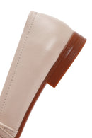 Women's Beige Strap Leather Ballerinas | Derimod Women's Beige Strap Leather Ballerinas | Derimod