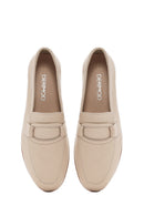 Kadın Bej Deri Casual Loafer | Derimod Kadın Bej Deri Casual Loafer | Derimod