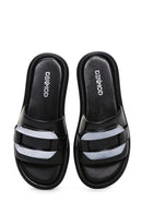 Kadın Siyah Deri Comfort Terlik | Derimod Kadın Siyah Deri Comfort Terlik | Derimod