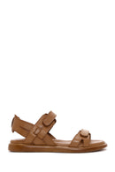 Women's Tan Strap Leather Comfort Sandals | Derimod Women's Tan Strap Leather Comfort Sandals | Derimod