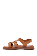 Women's Tan Ankle Strap Leather Comfort Sandals | Derimod Women's Tan Ankle Strap Leather Comfort Sandals | Derimod