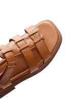 Women's Tan Ankle Strap Leather Comfort Sandals | Derimod Women's Tan Ankle Strap Leather Comfort Sandals | Derimod