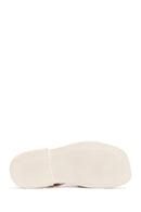 Kadın Krem Bilekten Bantlı Deri Comfort Sandalet | Derimod Kadın Krem Bilekten Bantlı Deri Comfort Sandalet | Derimod