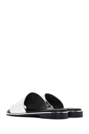 Women's Silver Leather Slippers | Derimod Women's Silver Leather Slippers | Derimod