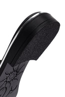 Women's Silver Leather Slippers | Derimod Women's Silver Leather Slippers | Derimod
