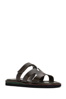 Women's Green Leather Comfort Slippers | Derimod Women's Green Leather Comfort Slippers | Derimod