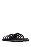 Women's Black Leather Comfort Slippers | Derimod Women's Black Leather Comfort Slippers | Derimod