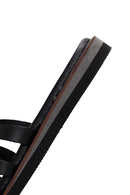 Women's Black Leather Comfort Slippers | Derimod Women's Black Leather Comfort Slippers | Derimod