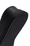Women's Black Metallic Leather Comfort Slippers | Derimod Women's Black Metallic Leather Comfort Slippers | Derimod
