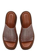 Kadın Pembe Metalik Deri Comfort Terlik | Derimod Kadın Pembe Metalik Deri Comfort Terlik | Derimod