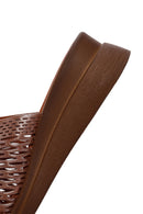 Kadın Pembe Metalik Deri Comfort Terlik | Derimod Kadın Pembe Metalik Deri Comfort Terlik | Derimod