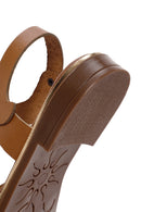 Kadın Taba Bilekten Bantlı Deri Comfort Sandalet | Derimod Kadın Taba Bilekten Bantlı Deri Comfort Sandalet | Derimod