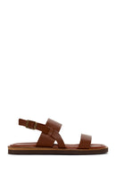 Women's Tan Ankle Strap Leather Comfort Sandals | Derimod Women's Tan Ankle Strap Leather Comfort Sandals | Derimod
