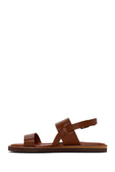 Women's Tan Ankle Strap Leather Comfort Sandals | Derimod Women's Tan Ankle Strap Leather Comfort Sandals | Derimod