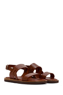 Women's Tan Ankle Strap Leather Comfort Sandals | Derimod Women's Tan Ankle Strap Leather Comfort Sandals | Derimod