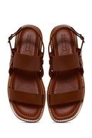 Women's Tan Ankle Strap Leather Comfort Sandals | Derimod Women's Tan Ankle Strap Leather Comfort Sandals | Derimod