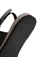 Women's Black Ankle Strap Flip Flop Leather Comfort Sandals | Derimod Women's Black Ankle Strap Flip Flop Leather Comfort Sandals | Derimod