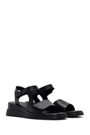 Women's Black Ankle Strap Leather Comfort Sandals | Derimod Women's Black Ankle Strap Leather Comfort Sandals | Derimod