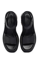 Women's Black Ankle Strap Leather Comfort Sandals | Derimod Women's Black Ankle Strap Leather Comfort Sandals | Derimod