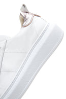Women's White Lace-Up Leather Sneaker | Derimod Women's White Lace-Up Leather Sneaker | Derimod