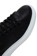 Kadın Siyah Bağcıklı Deri Sneaker | Derimod Kadın Siyah Bağcıklı Deri Sneaker | Derimod