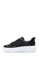 Kadın Siyah Bağcıklı Deri Sneaker | Derimod Kadın Siyah Bağcıklı Deri Sneaker | Derimod
