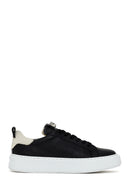 Women's Black Lace-up Leather Sneaker with Accessory Detail | Derimod Women's Black Lace-up Leather Sneaker with Accessory Detail | Derimod