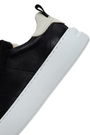 Women's Black Lace-up Leather Sneaker with Accessory Detail | Derimod Women's Black Lace-up Leather Sneaker with Accessory Detail | Derimod