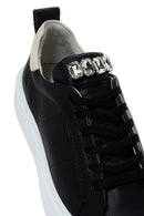 Women's Black Lace-up Leather Sneaker with Accessory Detail | Derimod Women's Black Lace-up Leather Sneaker with Accessory Detail | Derimod