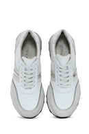 Kadın Beyaz Bağcıklı Deri Sneaker | Derimod Kadın Beyaz Bağcıklı Deri Sneaker | Derimod