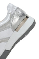 Kadın Beyaz Bağcıklı Yandan Fermuarlı Deri Sneaker | Derimod Kadın Beyaz Bağcıklı Yandan Fermuarlı Deri Sneaker | Derimod