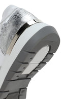 Kadın Beyaz Bağcıklı Yandan Fermuarlı Deri Sneaker | Derimod Kadın Beyaz Bağcıklı Yandan Fermuarlı Deri Sneaker | Derimod