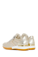 Women's Gold Laced Side Zipper Leather Sneaker | Derimod Women's Gold Laced Side Zipper Leather Sneaker | Derimod
